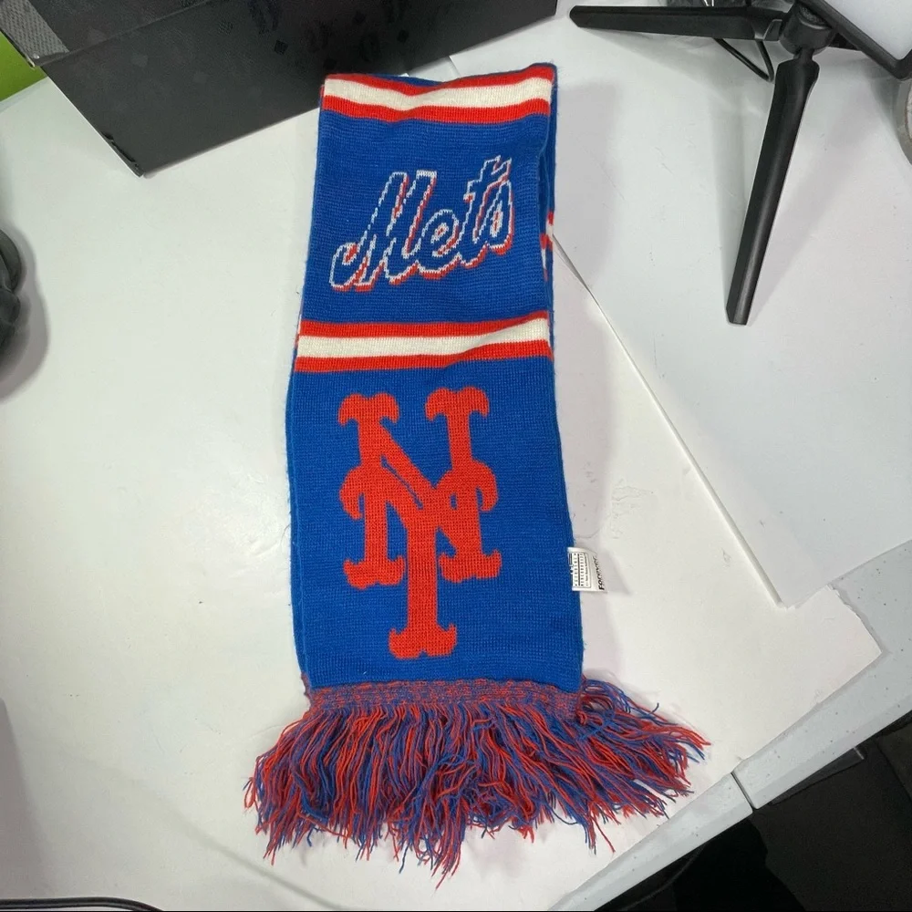 MLB New York Mets Blue and Orange 60” x 6” 100% Acrylic Scarf